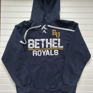 Bethel University Royals Hockey Style Hoodie Sweatshirt MV Sport Medium Navy